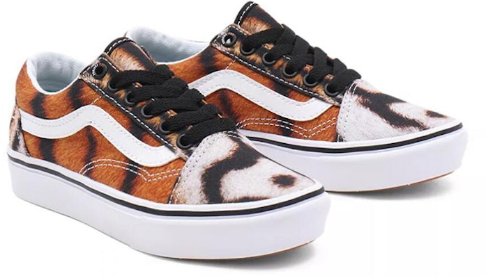 中童 Y/Project x Vans Old Skool 聯名 魔術貼休閒虎紋 透氣耐磨防滑 低幫 兒童板鞋 棕色 Lookbook 中童 Y/Project x Vans Old Skool 聯名 魔術貼休閒虎紋 透氣耐磨防滑 低幫 兒童板鞋 棕色