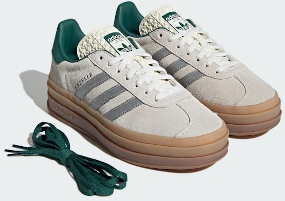 (Women) adidas Gazelle Bold 'Off White Silver Metallic Green' JI0328 Cheap (Women) adidas Gazelle Bold 'Off White Silver Metallic Green' JI0328
