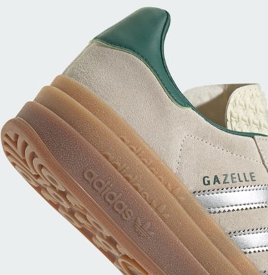 (Women) adidas Gazelle Bold 'Off White Silver Metallic Green' JI0328 2