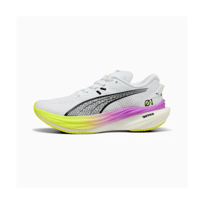 (W) PUMA Deviate Nitro 3 Ekiden Glow 'White Pure Magenta Yellow'