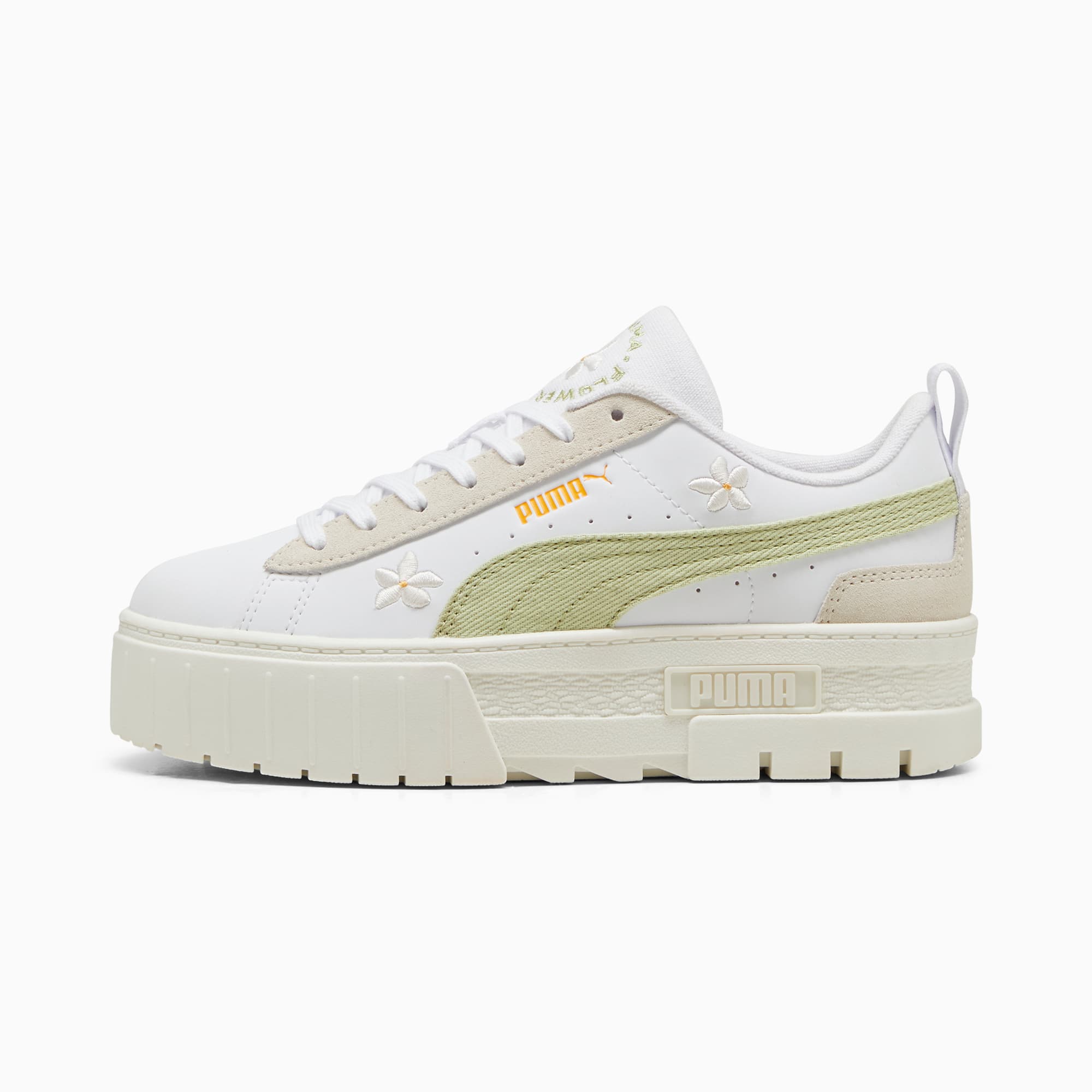 (Women) Puma Mayze 'Floral Embroidery - White Pistachio Green' 399674-01