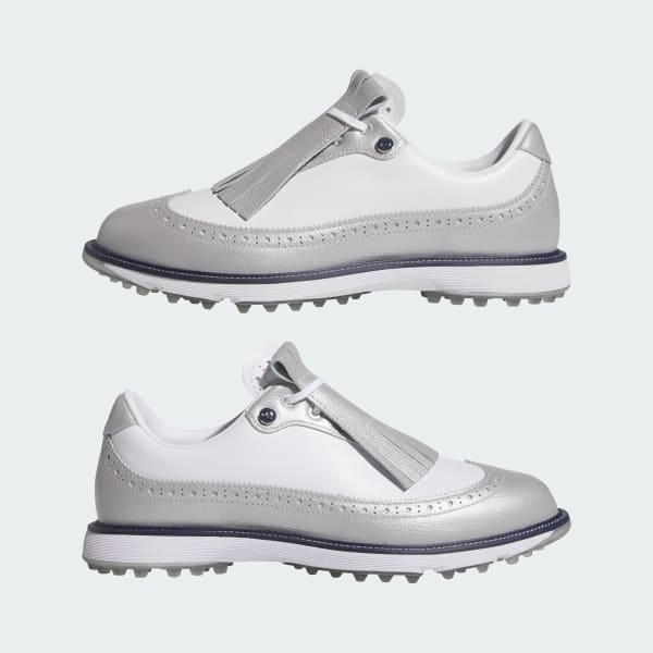 (W) adidas MC Zoysia Spikeless Golf Silver Metallic Cloud White Collegiate Navy 圖 7