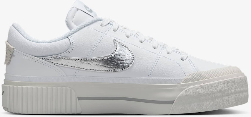 (Women) Nike Court Legacy Lift 'White Metallic Silver' HQ2307-100 Lookbook (Women) Nike Court Legacy Lift 'White Metallic Silver' HQ2307-100