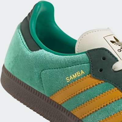 (Women) adidas Samba OG 'Green Preloved Yellow Velvet' JI2681 1