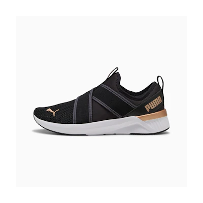 (W) Puma Softride Harli Slip-On 'Black White Gold'