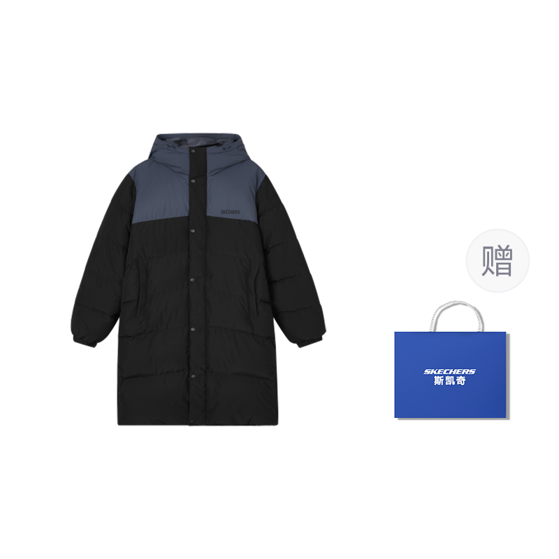 Order 【防水防風防潑油】Skechers 拼色連帽羽絨外套 - 黑色 L424U184-0018