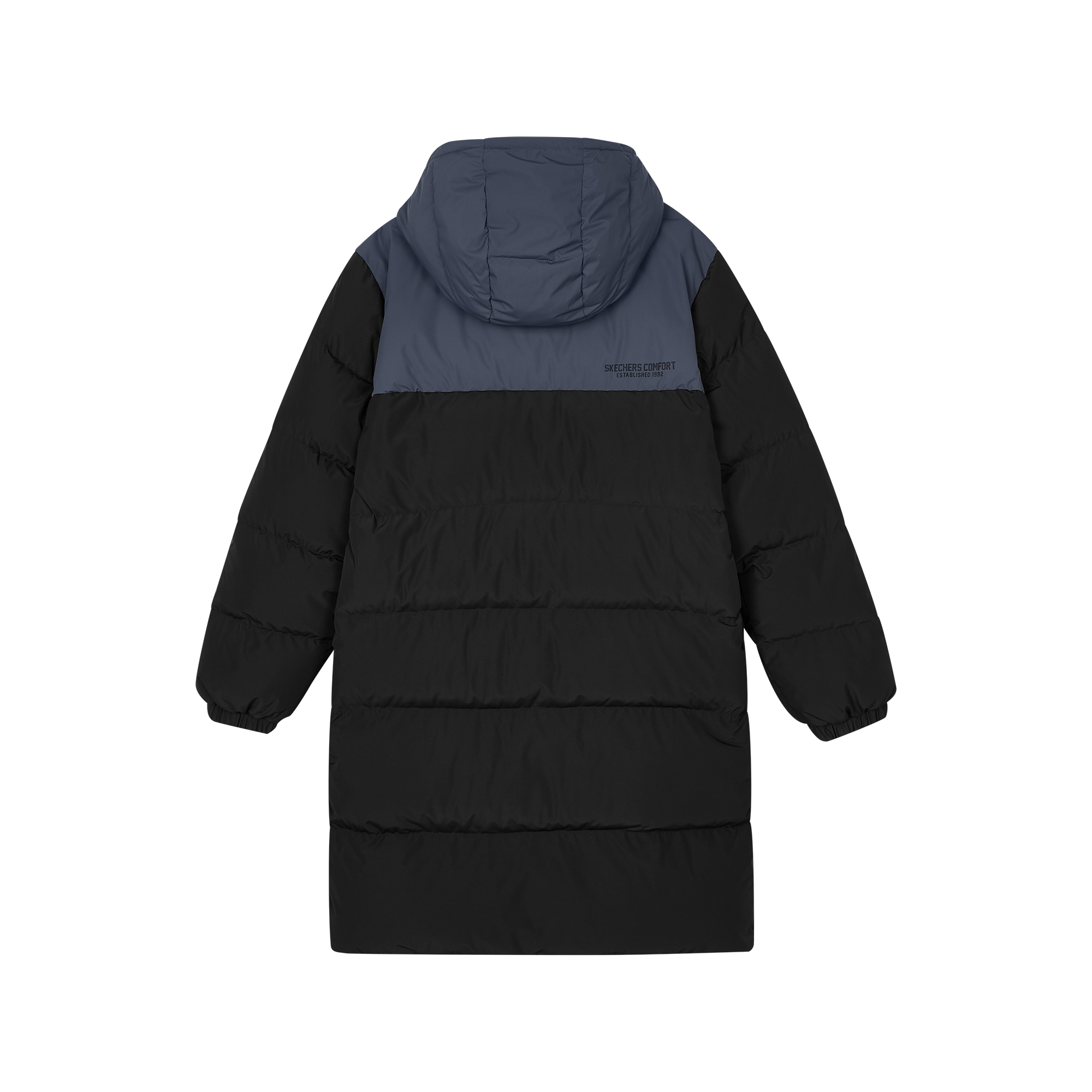 Lookbook 【防水防風防潑油】Skechers 拼色連帽羽絨外套 - 黑色 L424U184-0018