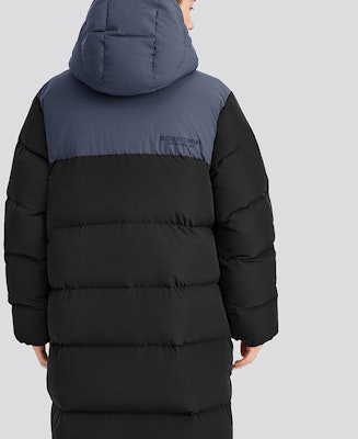 【防水防風防潑油】Skechers 拼色連帽羽絨外套 - 黑色 L424U184-0018 Sizing 【防水防風防潑油】Skechers 拼色連帽羽絨外套 - 黑色 L424U184-0018