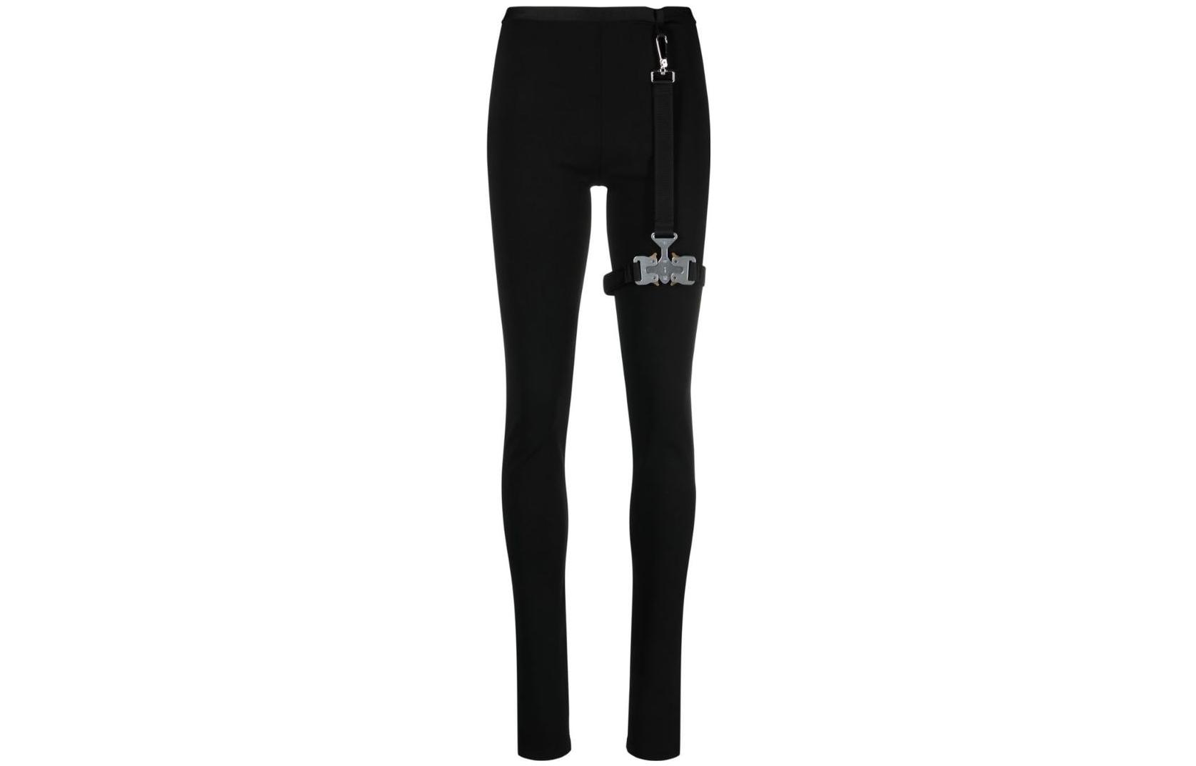 (Women) 1017 ALYX 9SM FW22 Black High-Waisted Leggings with Buckle Detail AA-W-KN-0203-FA01-BLK0001