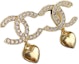 Order (W) Anting Wanita CHANEL Double C Rhinestone Heart Emas 2023 SDD12131415