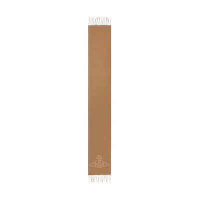 (Women) 2023 Vivienne Westwood Double Face Single Orb Scarf Camel Accessory 8050889629634