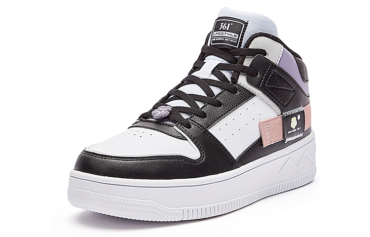 Lookbook (W) 361° Sneaker Bertapak-Tinggi ‘Putih Hitam’ 682146611B-4