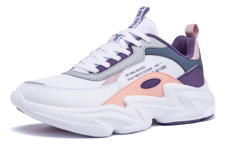 Lookbook (W) 361° ライフスタイルシリーズ 'ホワイト パープル ダッドシューズ' 681936791-3