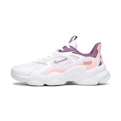 (W) 361° Lifestyle Series Mesh Breathable Casual Chunky Sneaker 'White Purple'