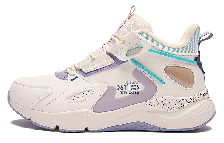 (Women) 361° Mid-Top Plush Sneaker 'White Purple' 582044417A-1