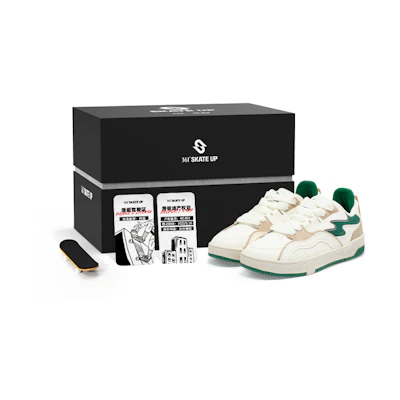 (W) 361° SKATE UP Low White Green Custom Gift Box Edition 'Tengyun'
