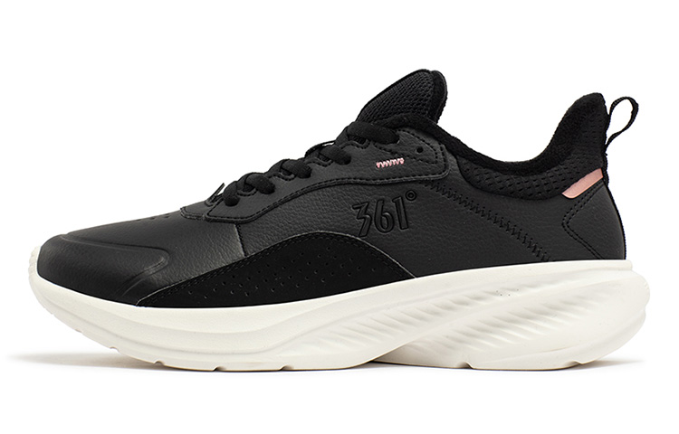 (W) 361° Edge 'Black and White Fur-Lined Low-Top RNNR'