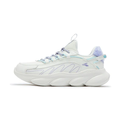 (W) 361° Linghu 'White Purple Fur-Lined Low Top'