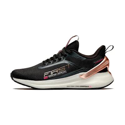 (W) 361° Q-Bounce Mesh Breathable Low-Top Running Shoe 'Black Gold'