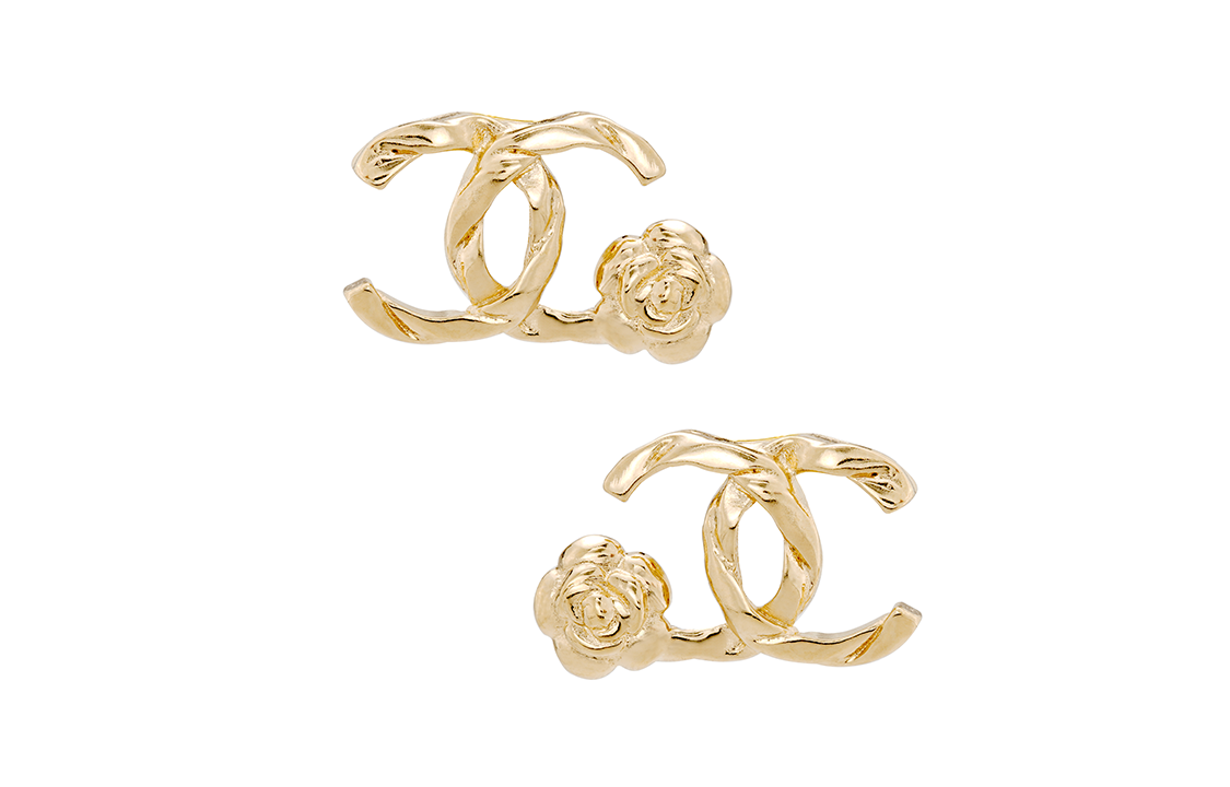 (Women) [2022 Early Autumn] CHANEL Camellia Double C Earrings Women Gold AB8990-B08639-NJ234