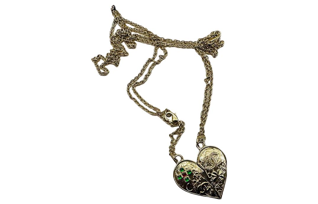 (Women) [2023 Early Spring] CHANEL Classic Double C Logo Heart Necklace Gold AB9865-B09918-NL700 圖 2