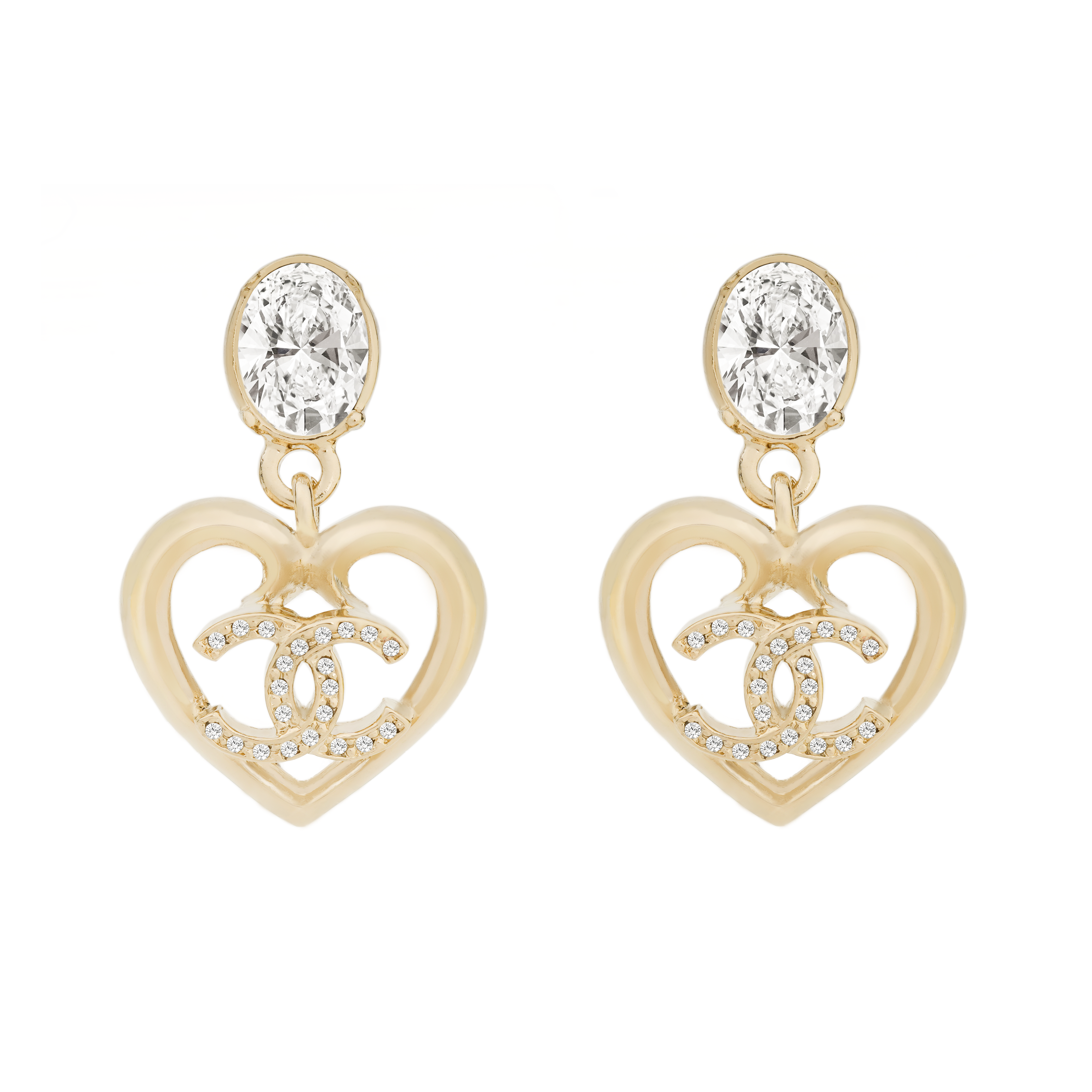 (Women) [2023 Early Spring] CHANEL Fashion Heart Pendant Metal Earrings for Women. ABA102-B10034 -NM079