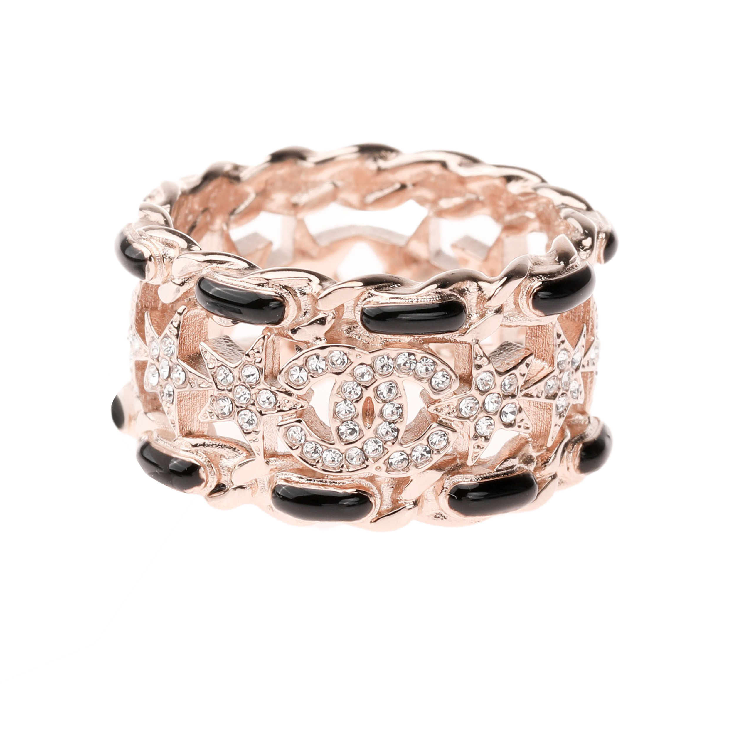 Shop (W) [Cincin WANITA] CHANEL Emas Logo Bintang Bolong Logam 2023 Early Spring AB9825-B10101-NL525