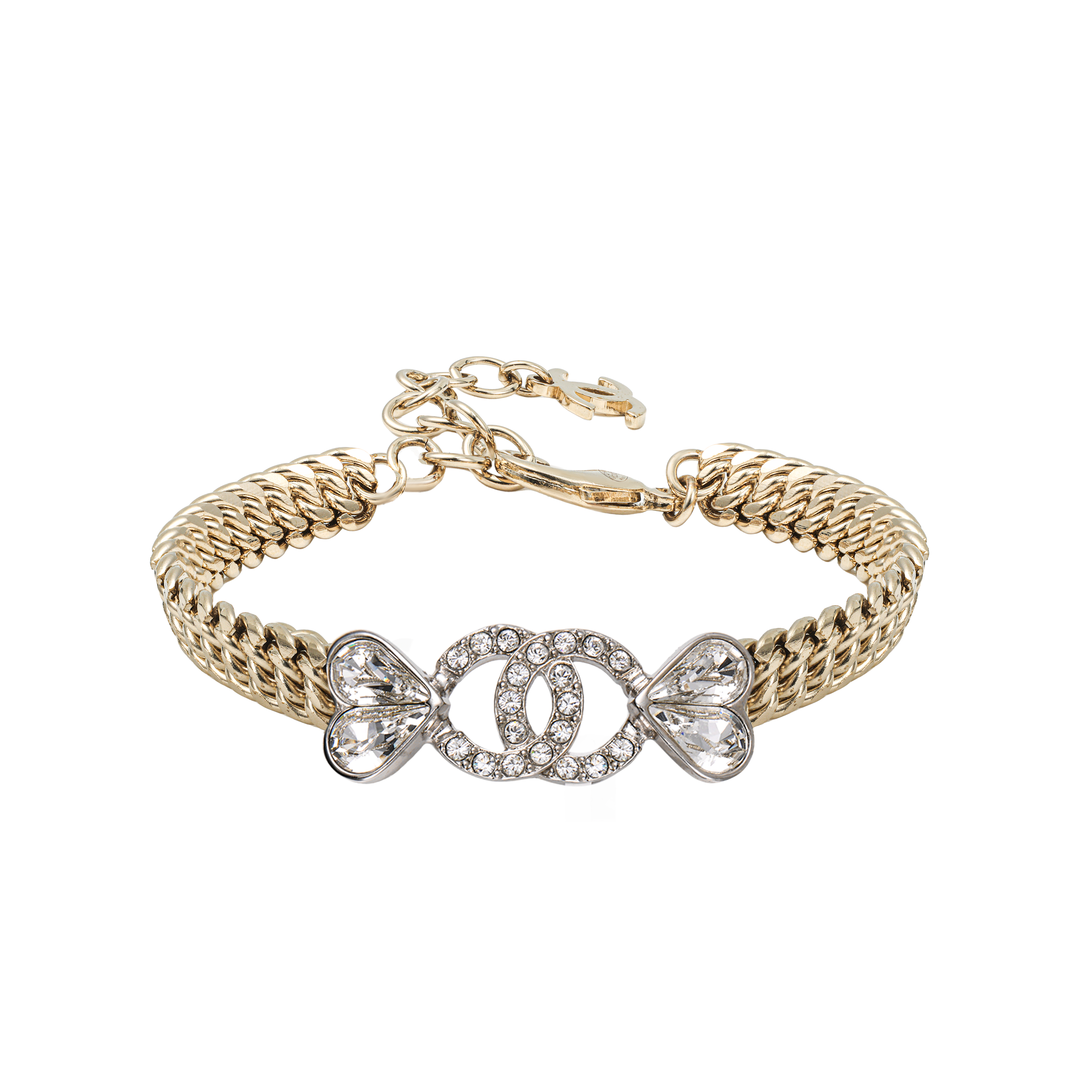 (Women) [2023 Spring Summer] CHANEL 23S Chain Double C Heart Bracelet Champagne Gold ABA892-B10902-NO033