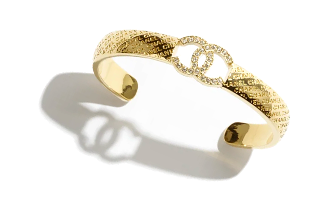 (Women) [2024 Spring/Summer] CHANEL Double C Logo Gold Metal Rhinestone Bracelet Women ABD019-B16170-NW438 圖 3