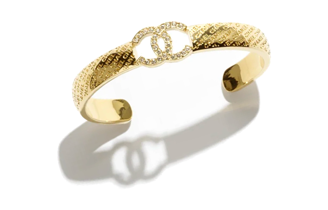 (Women) [2024 Spring/Summer] CHANEL Double C Logo Gold Metal Rhinestone Bracelet Women ABD019-B16170-NW438 圖 4
