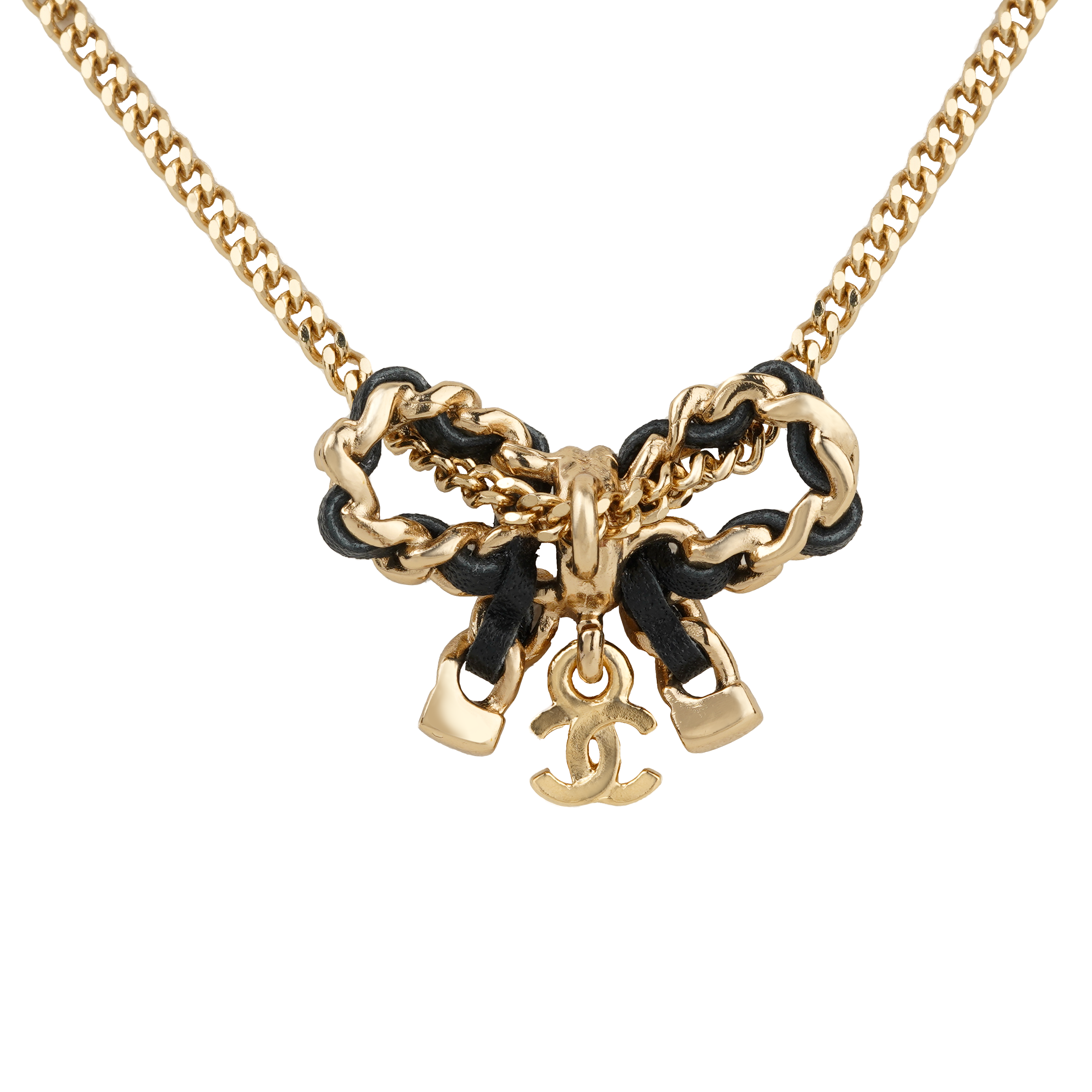 (Women) [22 Early Autumn] CHANEL Bow Double C Logo Metal Necklace Women Yellow AB8992-B08641-NJ235 圖 3