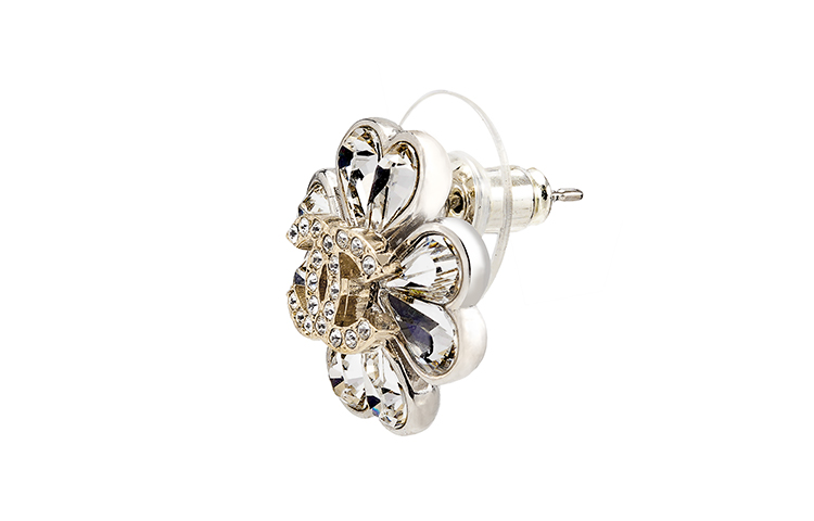 Lookbook (W) [23春夏] CHANEL 23S クラシック ダブルC クリスタル フラワーイヤリング シルバー ABA910-B10902-NO032