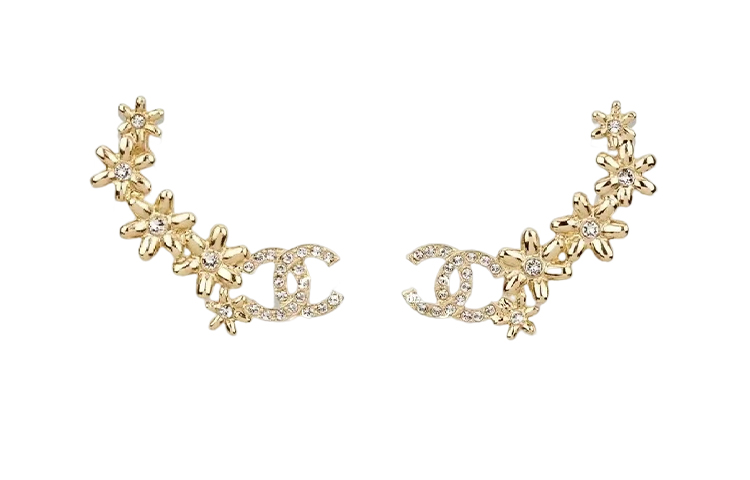 (Women) [23A Handmade Collection] CHANEL  Gold Metal Flower Design Earrings. ABB347-B13559-NQ117