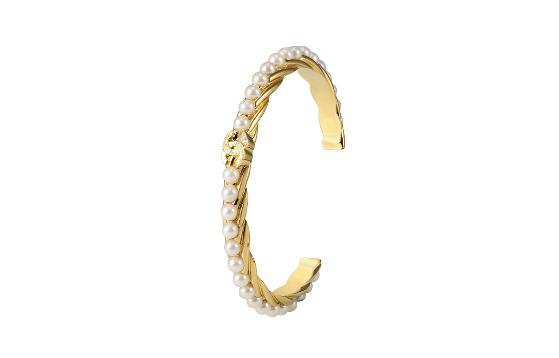 Purchase (W) 【23A Handmade Collection】Gelang CHANEL Gold Narrow Wheat Rhinestone Zirconia ABB239-B13281-NP250