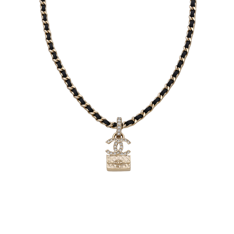 (Women) 【23B】 CHANEL Double C Pendant Necklace Gold for Women. ABB548-B14173-NR627
