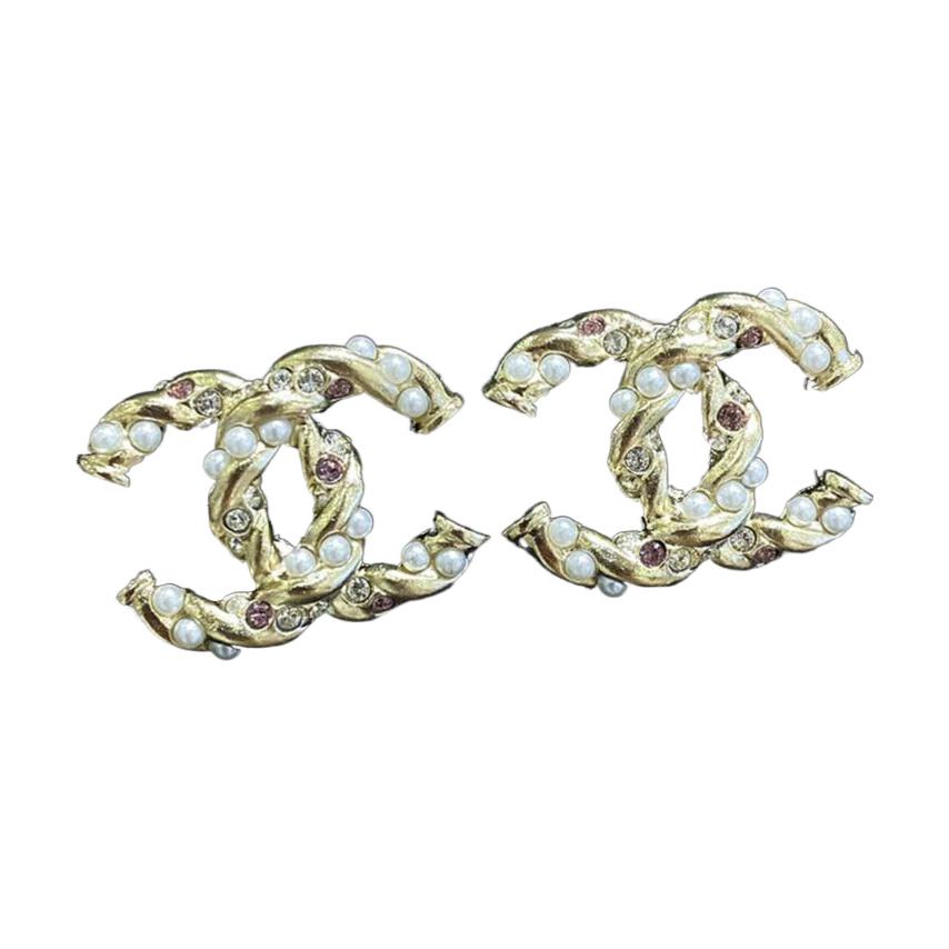 (Women) 【23B New】 CHANEL Classic Double C Logo Gold Stud Earrings for Women ABB506-B14167-NR614 圖 3