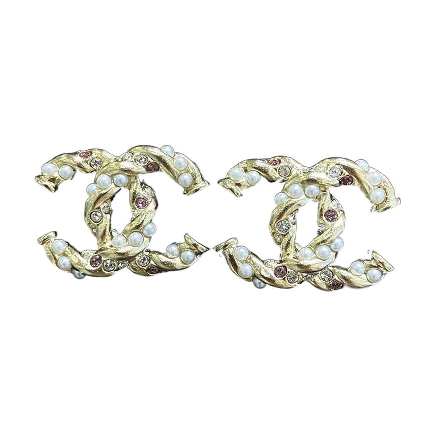 (Women) 【23B New】 CHANEL Classic Double C Logo Gold Stud Earrings for Women ABB506-B14167-NR614 圖 4