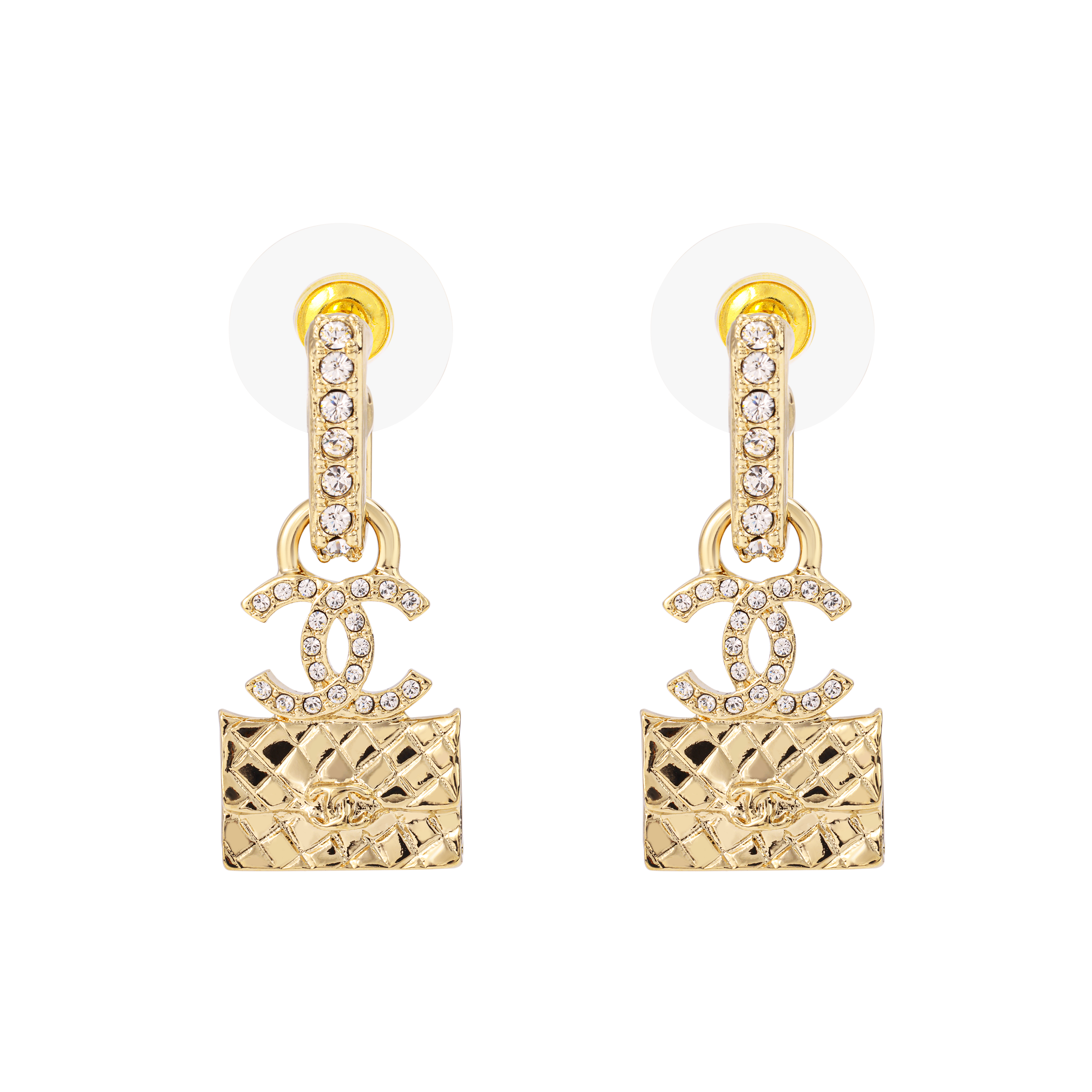 (Women) 【23B New】 CHANEL Classic Double C Pendant Stud Earrings - ABB537-B14171-NR622