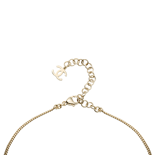 (Women) 【23B New】 CHANEL Double C Black Gold Heart-Shaped Rhinestone Necklace Gold ABB650-B14145-NR576 圖 5