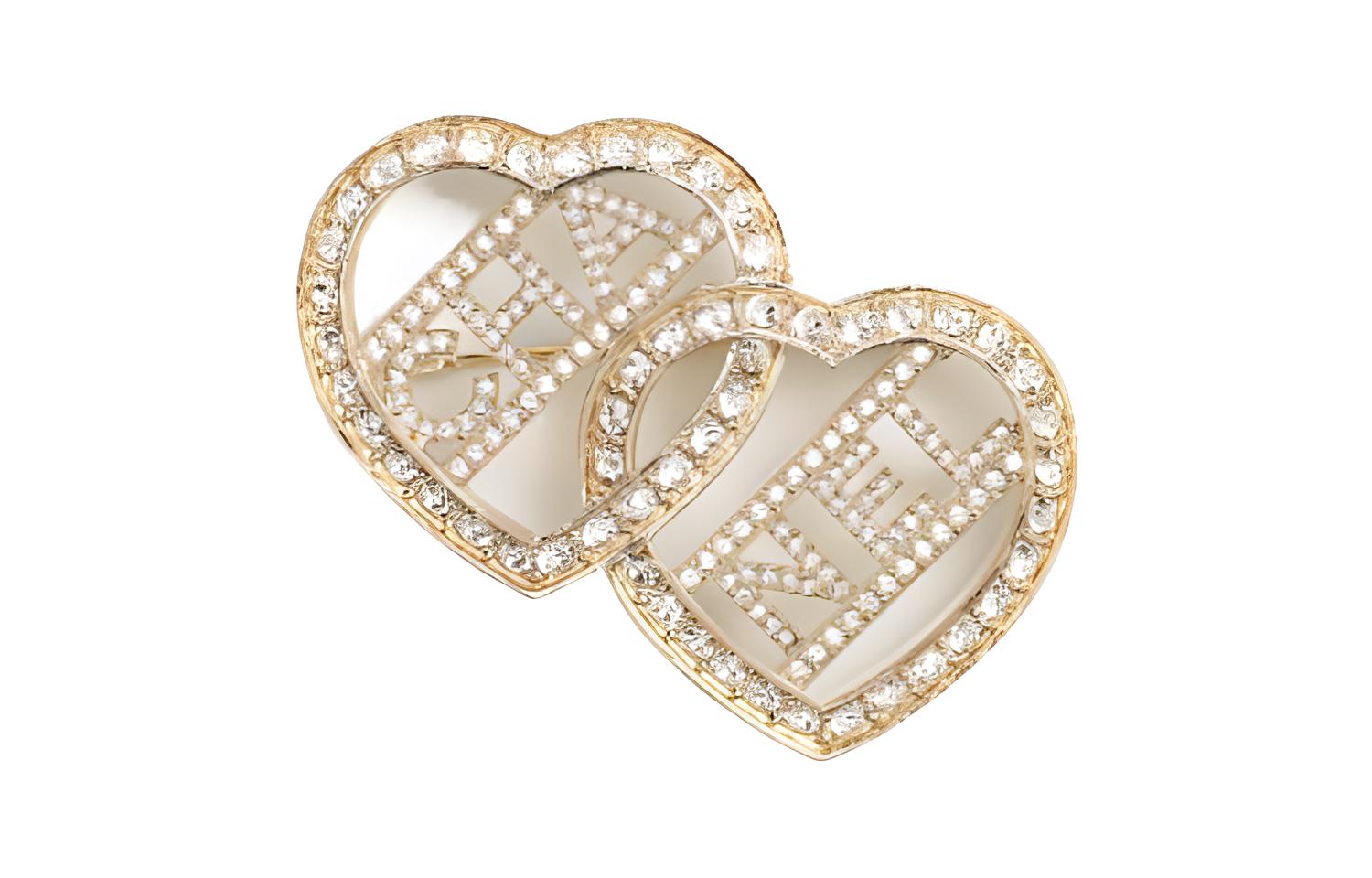 (Women) 【23B New】 CHANEL Heart-Shaped Brooch with Letter Logo for Women - Gold ABB657-B14145-NR577