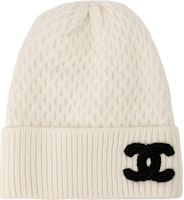 (Women) 【23B New】 CHANEL Logo Knit Beanie White. AA9338-B13721-10800 (Women) 【23B New】 CHANEL Logo Knit Beanie White. AA9338-B13721-10800