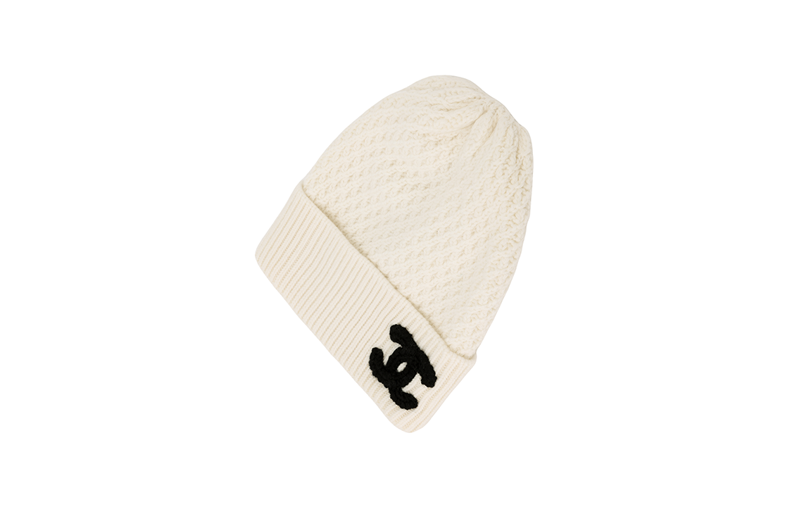 Shop (W) 【23B 신상】 샤넬 로고 니트 비니 화이트. AA9338-B13721-10800