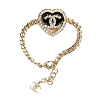 (Women) 【23B New】CHANEL Classic Double C Heart Design Bracelet Gold () ABB654-B14145-NR576
