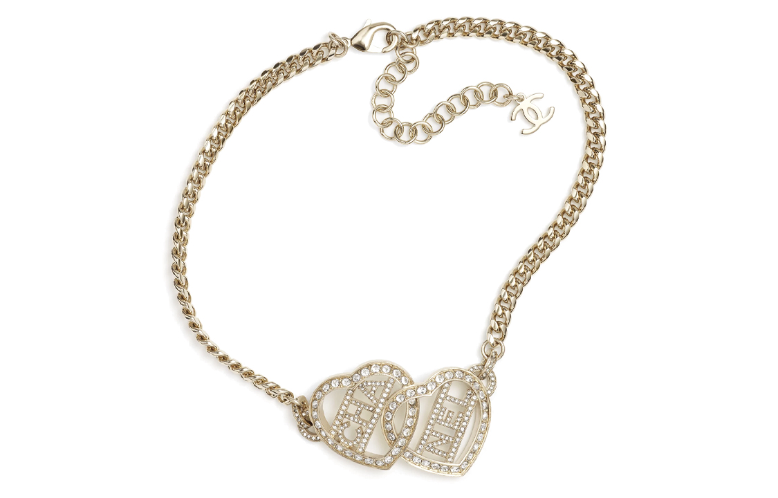 (Women) 【23B New】CHANEL Classic Double C Heart Pendant Necklace Gold ABB646-B14145-NR577