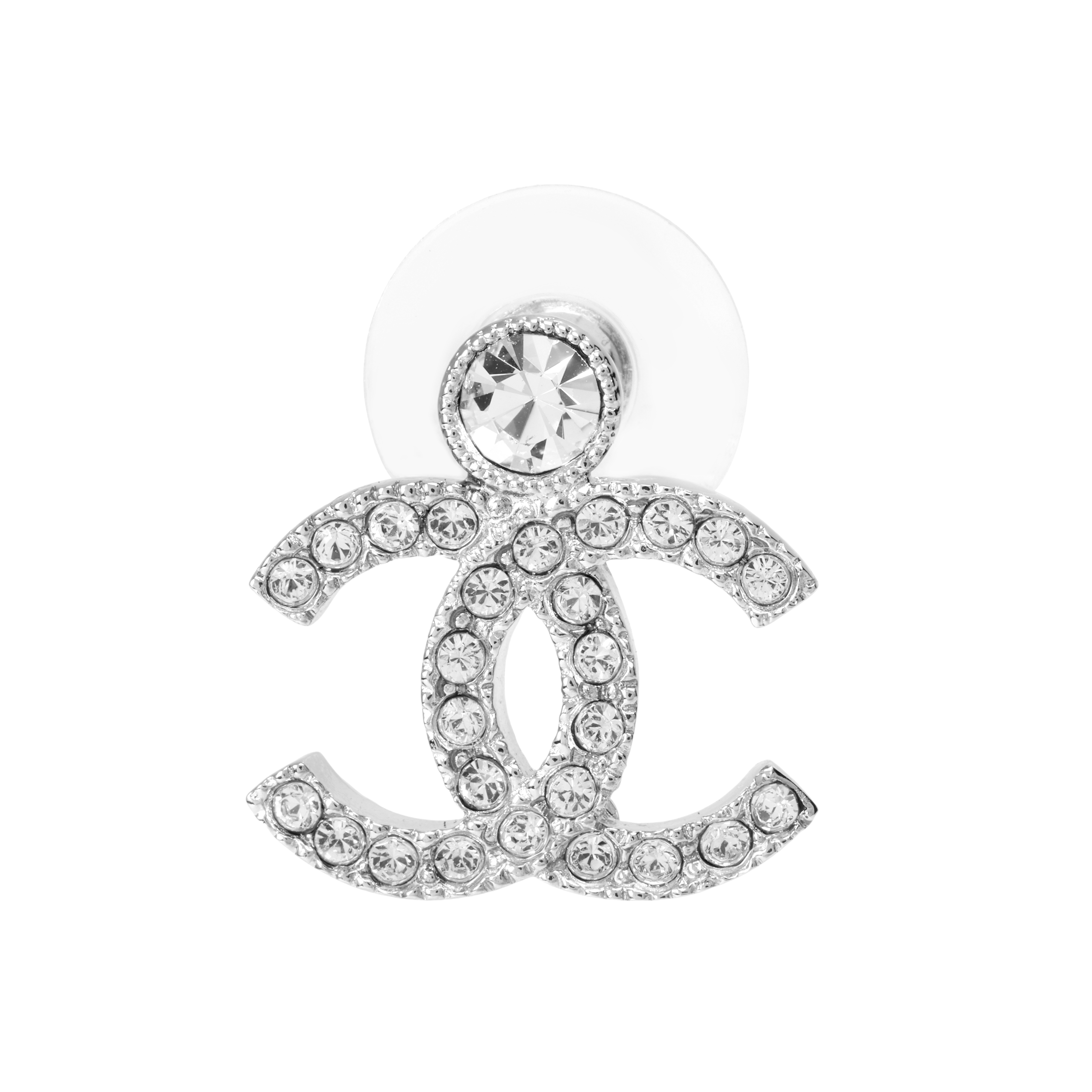 (Women) [23K] CHANEL Classic Double C Logo Rhinestone Pendant Metal Earrings Silver ABC163-B14705-NS703 圖 3