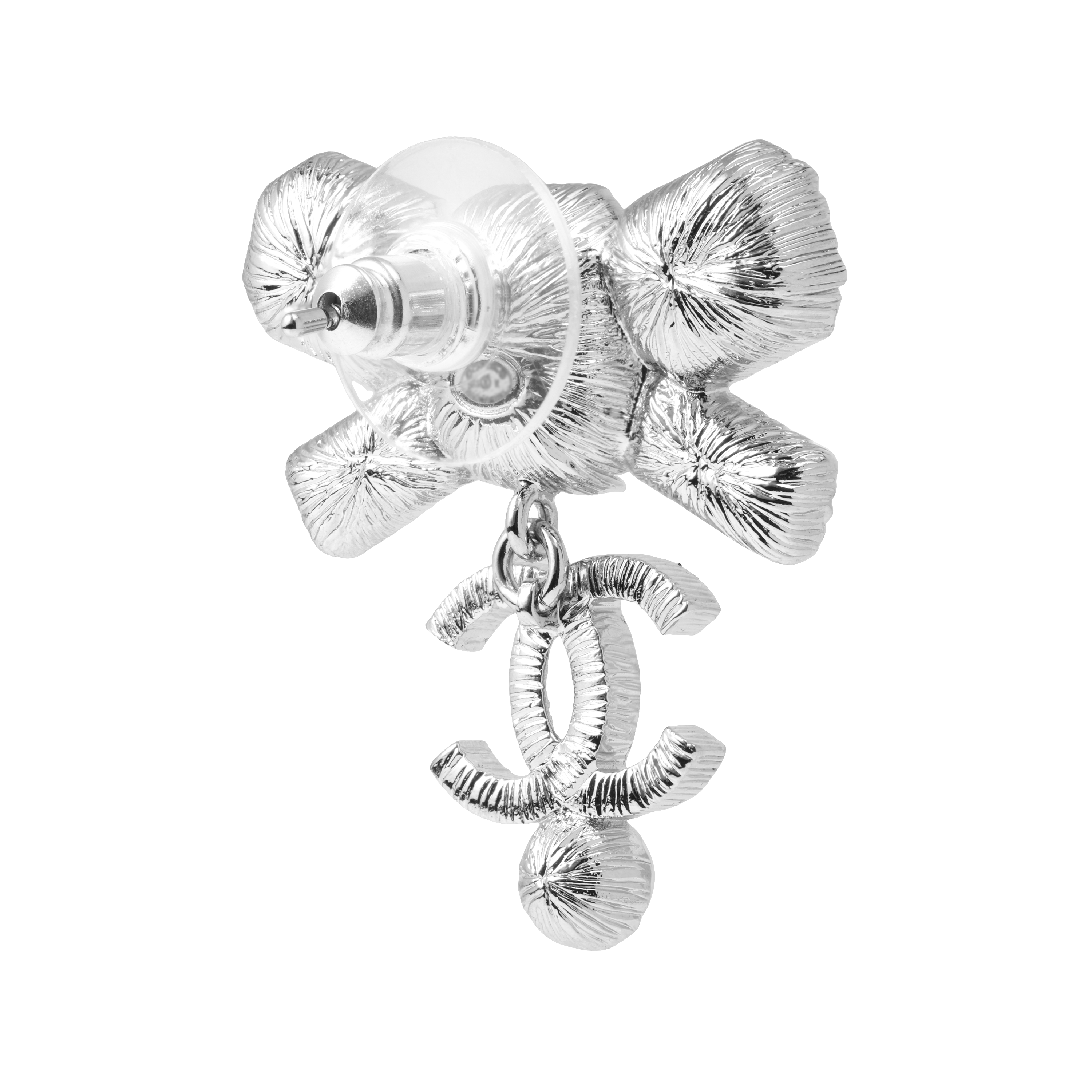 (Women) 【23K】 CHANEL Classic Double C Pendant Earrings Black Silver Rhinestone Bow ABB993-B14556-NS395 圖 5