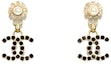 Order (Women) 【24A New】CHANEL Double C Shaped Metallic Earrings Women - Gold ABC446-B15850-NV516