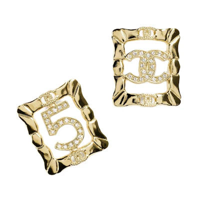 (Women) 【24A New】CHANEL Double C Square Gold Metal Earrings for Women ABD752-B17419-NZA50