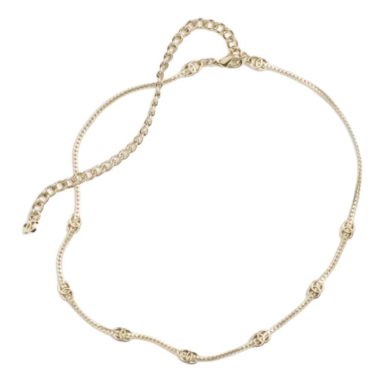 (Women) 【24B】 CHANEL  Gold Metallic Necklace with Solid Color Design Gold ABE254-B18058-NZS80 圖 2