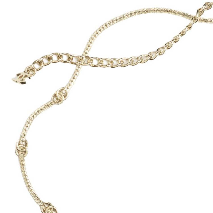 (Women) 【24B】 CHANEL  Gold Metallic Necklace with Solid Color Design Gold ABE254-B18058-NZS80 圖 3